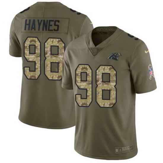 Nike Panthers #98 Marquis Haynes Olive Camo Mens Stitched NFL Limited 2017 Salute To Service Jersey